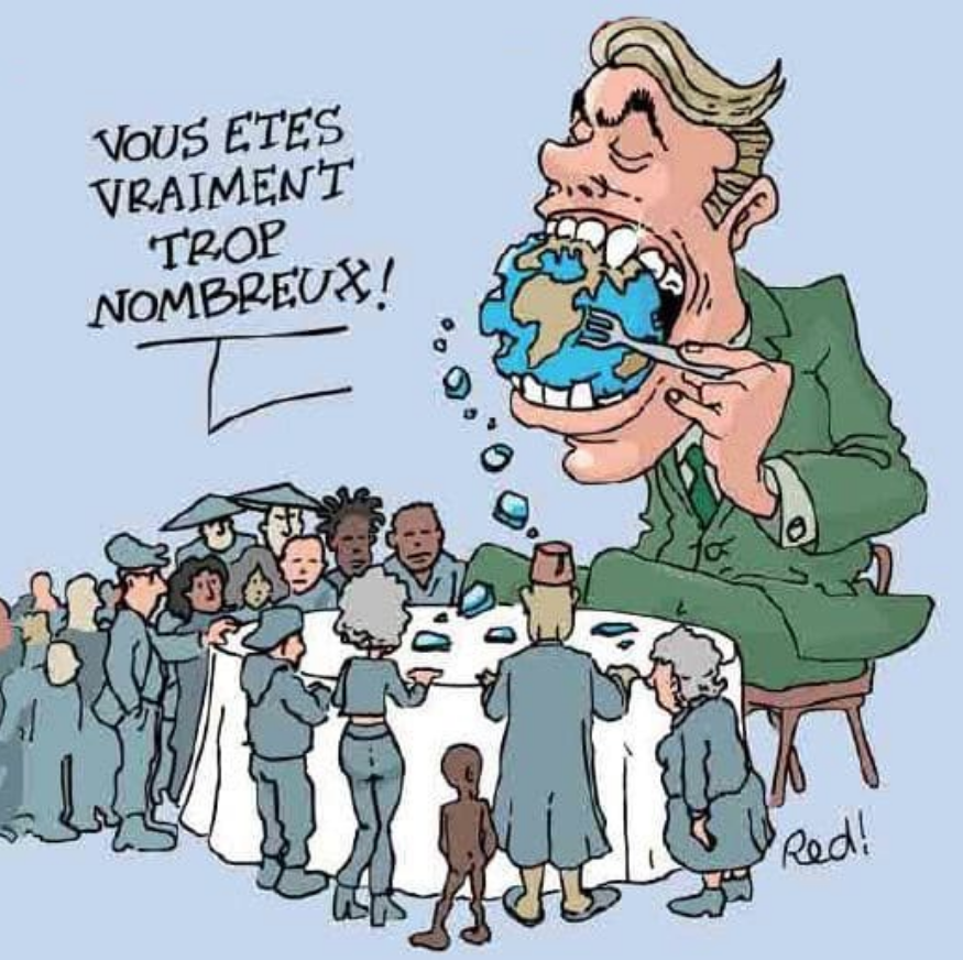 Translation: &quot;You are really too many.&quot; Source: Cartooning for Peace